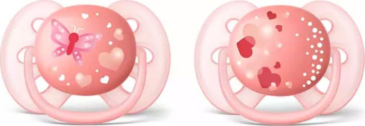 Philips-AVENT Ultra Soft  Snuð 6-18m 2stkGirl  Deco