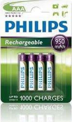 Philips 1000mAh AAA Hleðslurafhlaða Ni-MH.