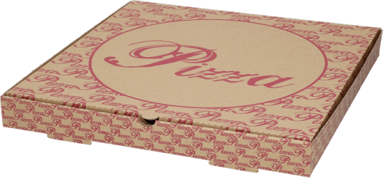 Pizzuöskjur 12" brúnar/rauðar 100stk