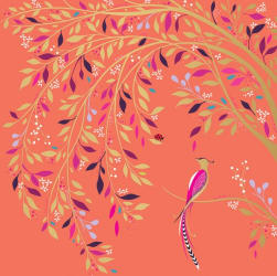 Sara Miller-Gjafak 138x138mm Orange Bird