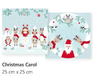 Servíettur Christmas carol 25×25 (12)