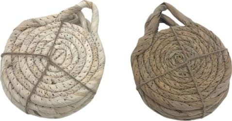 Trendcenter Hitaplatti bast 4stk með hanka natur/white