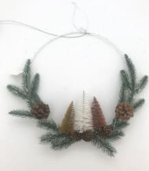 Trendcenter Hringur upphengi 30cm m/jólaskrauti og LED ljósum