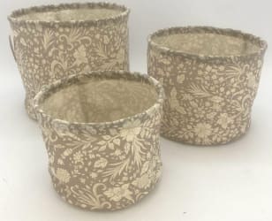 Trendcenter Karfa 3stk sett tau með blómum beige