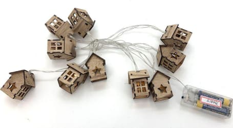 Trendcenter Ljósasería 10 viðarhús LED AA brown