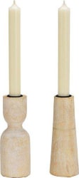 Wurm Kertastjaki viður 2 mismunandi 15cm white
