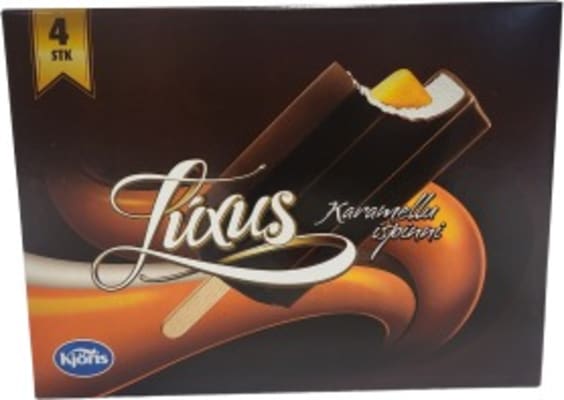 Kjörís Lúxus karamelluíspinni 4 stk.