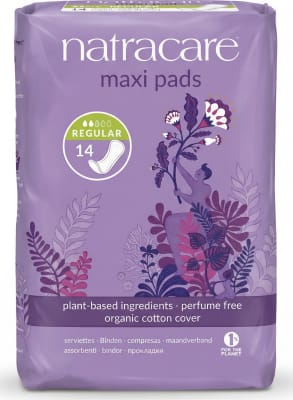 Natracare Maxi dömubindi Regular 14 stk