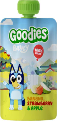 Bluey skvísa með banana og jarðarberjum 100 g