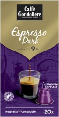 Caffè Gondoliere Espresso Dark kaffihylki 20 stk.
