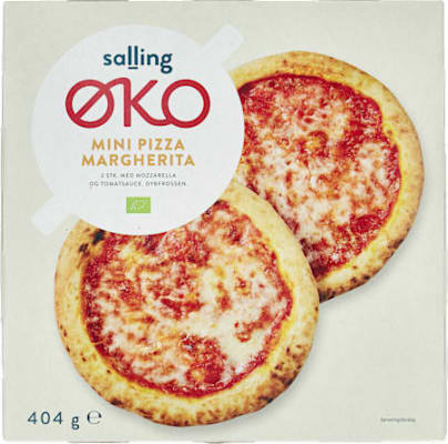 Salling ØKO lífrænar Margherita-minipizzur, 2 stk. 404 g