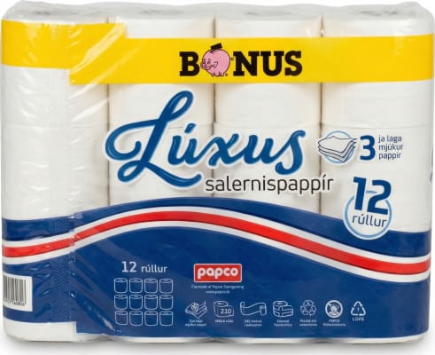 Bónus lúxus salernispappír 12 rúllur