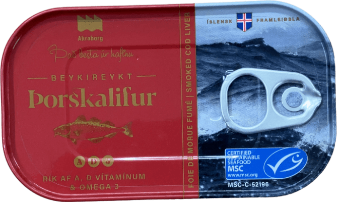 Akraborg Beykireykt Þorskalifur í eigin olíu 121 g