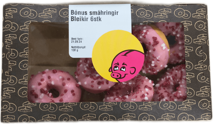Bónus smáhringir Bleikir 6stk