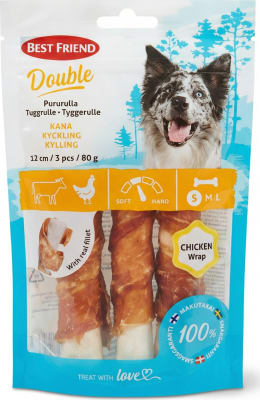 Best Friend tvöfaldar tyggjurúllur kjúklingur 80 g