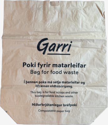 Bréfpoki f/lífrænt sorp 60L 55x20x86cm 25stk