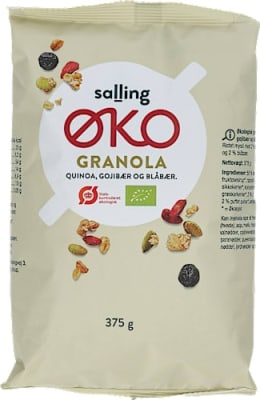 Salling ØKO lífrænt granóla með gojaberjum, kínóa og bláberjum 375 g