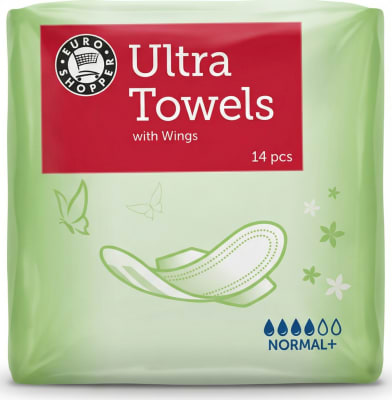 Euro Shopper bindi ultra normal m/vængjum 14 stk.