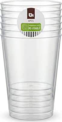 EH Endurnýtanleg plastglös 500 ml (6 stk)