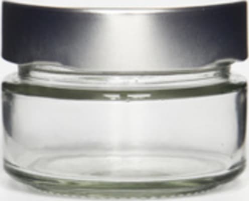 Glerkrukka glær Deep Cap 130ml og silfur lok 84stk