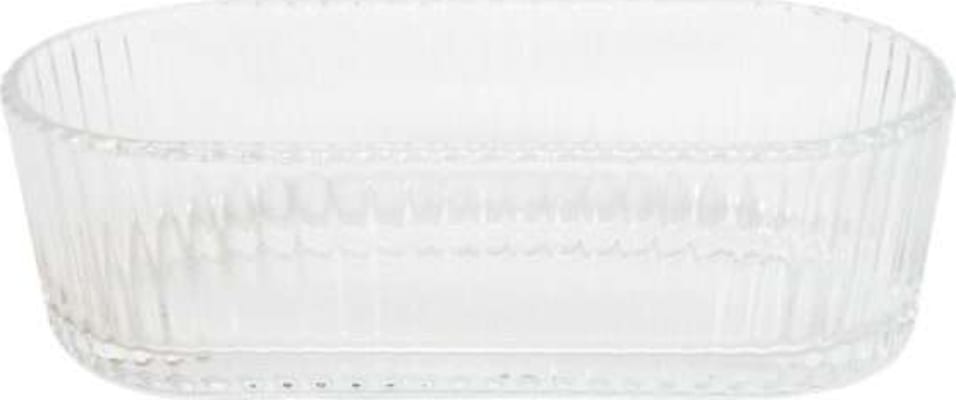 Hit Skál oval gler riffluð 17x8cm h:5cm glær 1stk