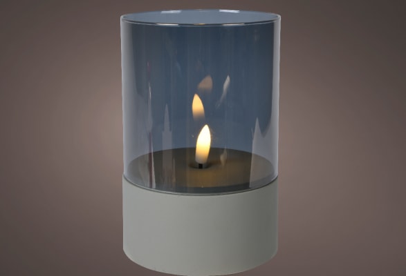 LED-Útikerti concrete grátt 8x10cm. (16)