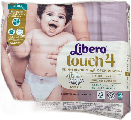 Libero Touch opnar bleyjur stærð 4 (7–11 kg) 44 stk
