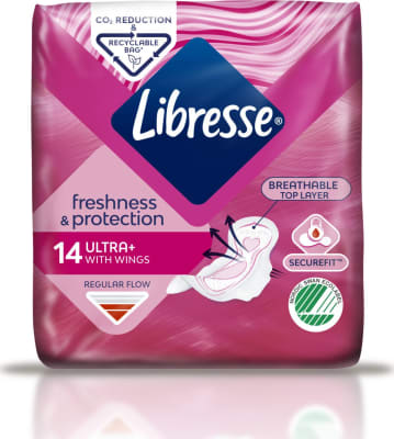 Libresse dömubindi Ultra Normal m. vængjum 16x14stk