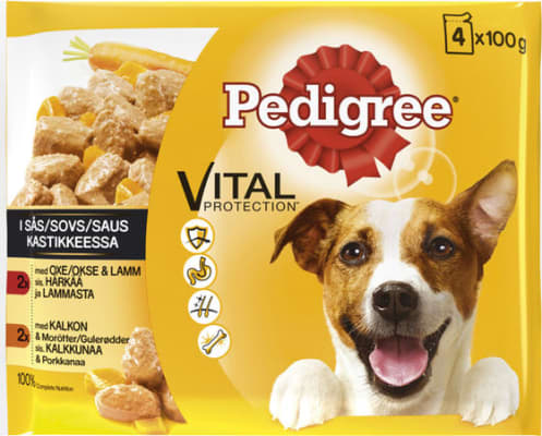 Pedigree 4x100 gr. oks&kalkun
