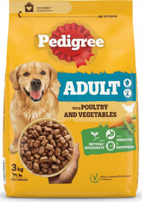 Pedigree Fullorðins þurrt hundafóður með alifuglum og grænmeti 3 kg