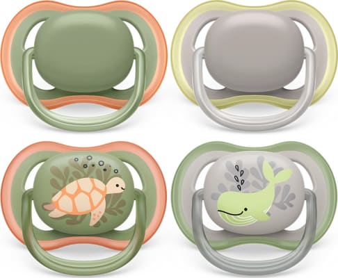Philips-AVENT Snuð 6-18 Mán 4stk UltraAir Skjaldbaka og hvalur