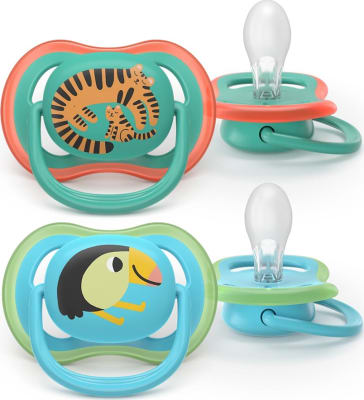 Philips-AVENT Snuð Ultra Air 6-18 Mán 2stk fugl/tígur