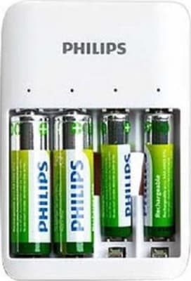 Philips Hleðslutæki fyrir AA/AAA rafhlöður, hvítt