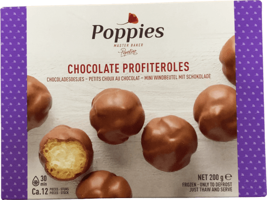Poppies belgískar mjólkursúkkulaði prófiterólur 200 g