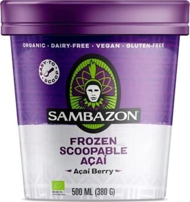 Sambazon frosið açaí-ber til að skammta með skeið 500 g