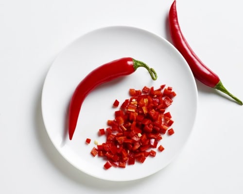 Rauður chili saxaður 4-6mm 10kg