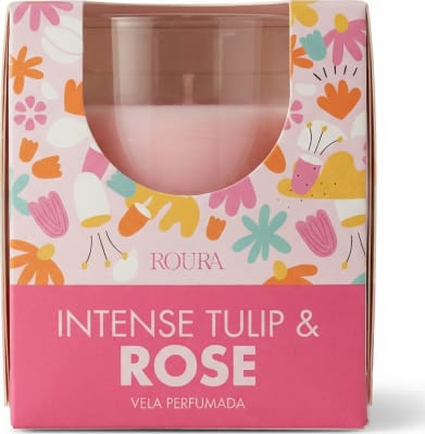 Roura Intense túlípan- og rósailmkerti 125 g