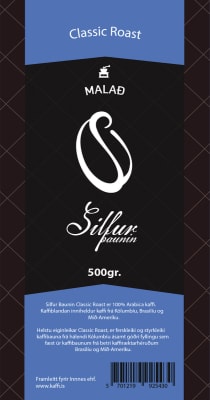 Silfur Classic Roast Malað Kaffi