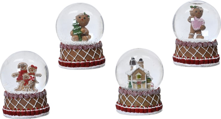 Snjókúla Gingerbread 4-teg 7x9cm. Disp-8