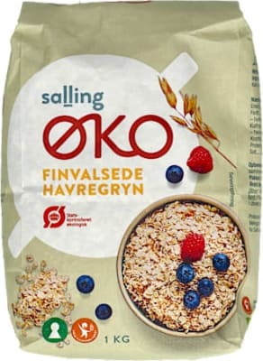 Salling ØKO lífrænt fínvalsað haframjöl 1 kg