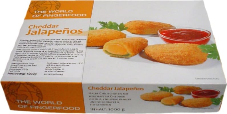 Cheddar jalapenos 1kg 25-30stk