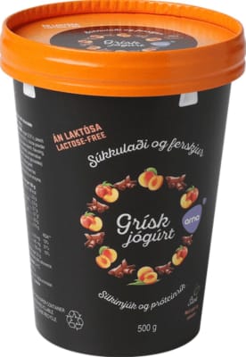 Arna Grískt jógúrt súkkulaði og ferskju 500 gr