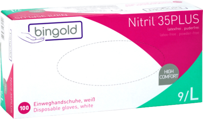 Nitril BINGOLD 35+ bláir L 100stk