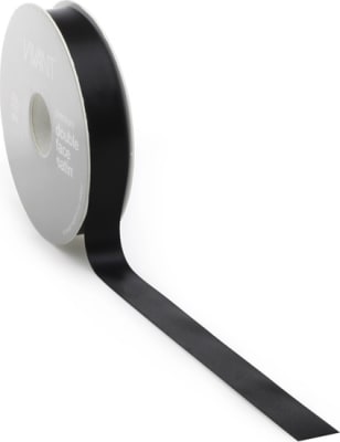 25mtr.Satin borði 16mm. Svartur