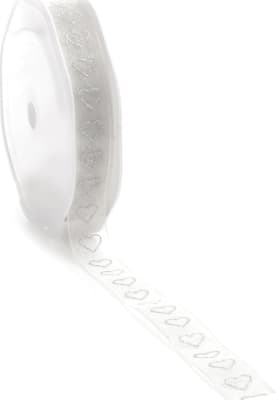10mtr.Glitz Heart m/Vír 15mm. White