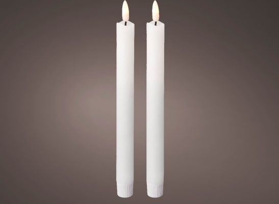 LED Dinnerkerti Wick hvítt 25cm. (28)