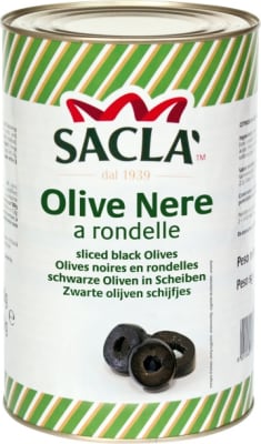 Sacla ólífur svartar skífur 4,1kg