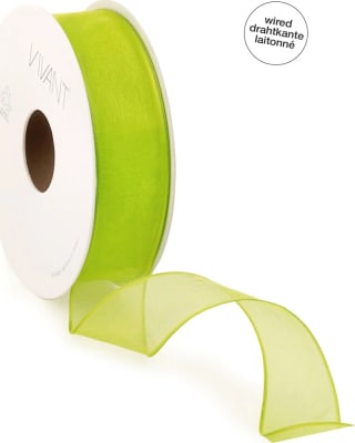 20m.ORGANZA M/VÍR 40mm. Spring Green