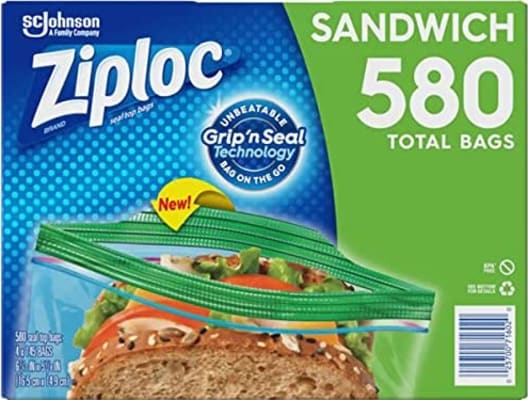 ZIPLOC SANDWICH BAG 580CT