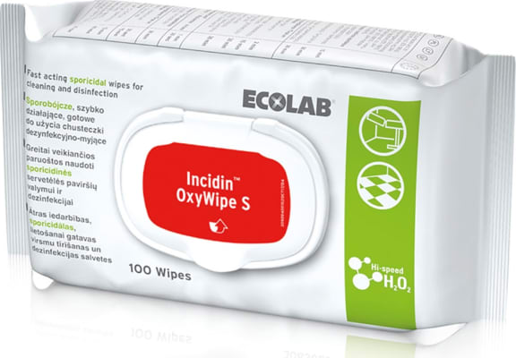 Ecolab, Incidin OxyWipe S,100 stk/pk, 6 pk/ks